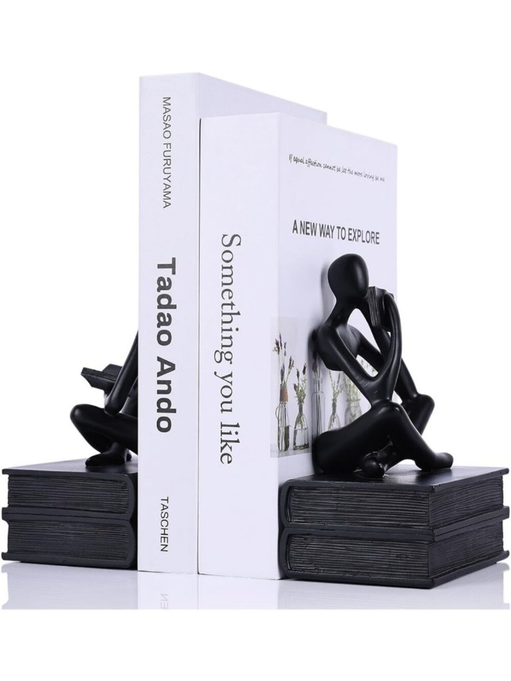 Sturdy Decorative Bookends Set of 2 | Unique Heavy Duty Shelf Decor for Home
